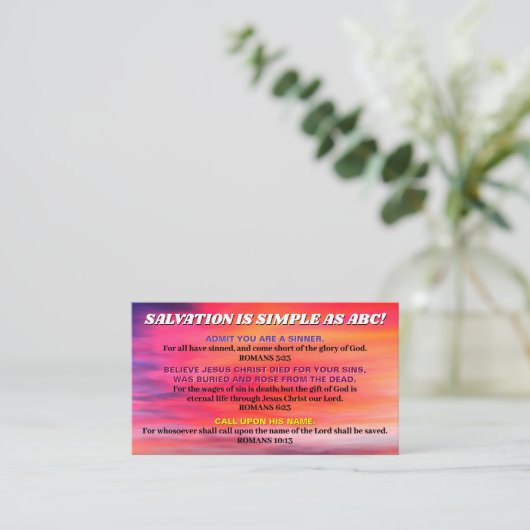 ABC Gospel Christlich KJV Scripting Visitenkarte (Stehend Vorderseite)