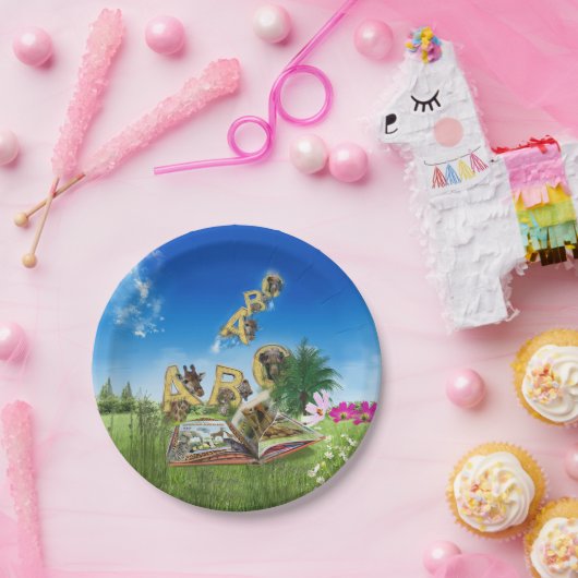 ABC Hauptstadt Alphabet Themen. Pappteller (Party)