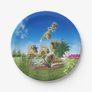 ABC Hauptstadt Alphabet Themen. Pappteller