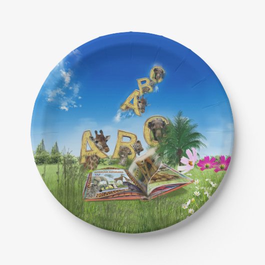 ABC Hauptstadt Alphabet Themen. Pappteller (Vorderseite)