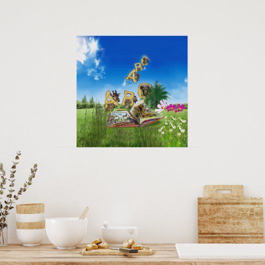 ABC Hauptstadt Alphabet Themen. Poster (Küche)