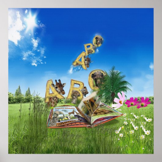 ABC Hauptstadt Alphabet Themen. Poster (Vorne)