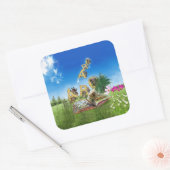 ABC Hauptstadt Alphabet Themen. Quadratischer Aufkleber (Umschlag)