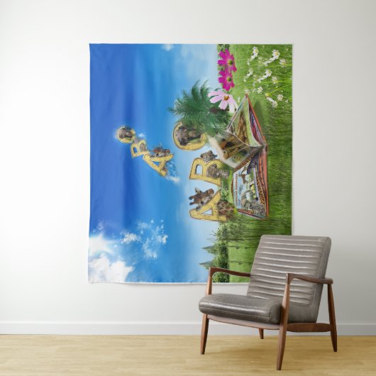 ABC Hauptstadt Alphabet Themen. Wandteppich (Beispiel)