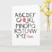 ABC Hi Personalisierter Name Gruß Karte (Gelbe Blume)