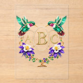 ABC Hummingbird Any Letters Custom Wedding Acryleinladungen (Vorderseite)