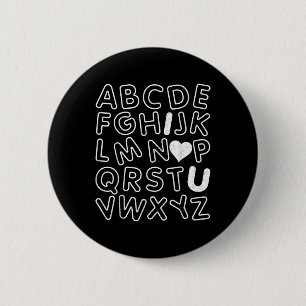 ABC I Liebe You Alphabet Lehrer Day Valentines Da Button