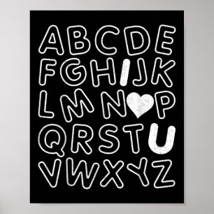 ABC I Liebe You Alphabet Lehrer Day Valentines Da Poster