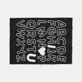 Abc I Love You Alphabet Teachers Day Valentines Da Fleecedecke (Vorderseite (Horizontal))