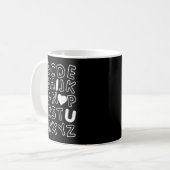 Abc I Love You Alphabet Teachers Day Valentines Da Kaffeetasse (Vorderseite Links)
