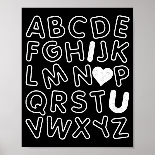 Abc I Love You Alphabet Teachers Day Valentines Da Poster (Vorne)