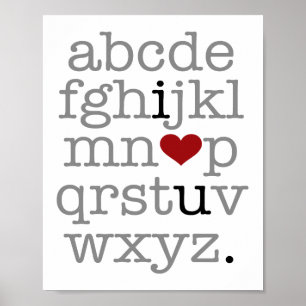 abc i ♥ u. poster