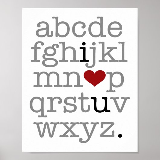abc i ♥ u. poster (Vorne)