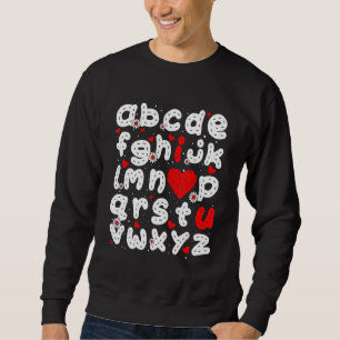 ABC Ich liebe dich Alphabet Lustiger Valentinstag Sweatshirt