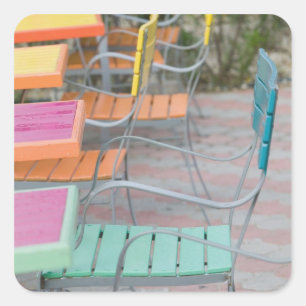 ABC Inseln, ARUBA, Palm Beach: Buntes Café Quadratischer Aufkleber