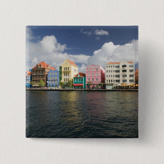 ABC-Inseln, CURACAO, Willemstad: Hafenfront Button (Vorderseite)