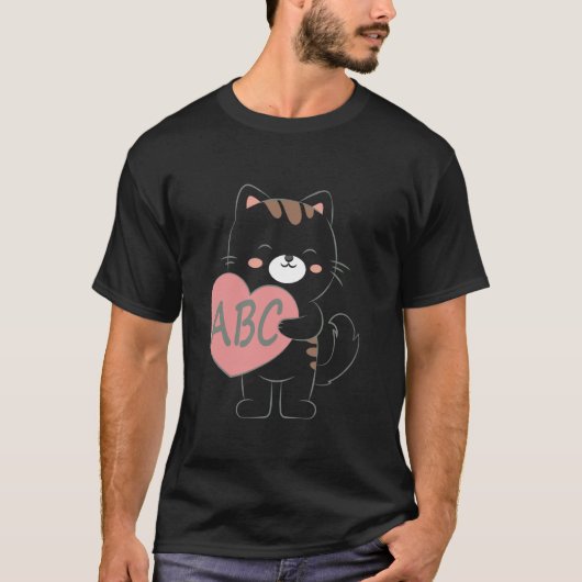 ABC-Katze mit Herz T-Shirt (Vorderseite)