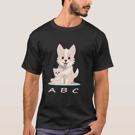 ABC Katze und Hund T-Shirt (Vorderseite)