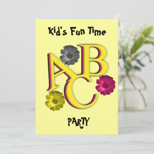 ABC Kid-Party Einladung (Stehend Vorderseite)