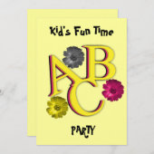 ABC Kid-Party Einladung (Vorne/Hinten)
