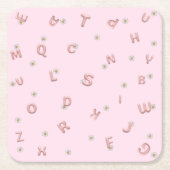 ABC Kindergarten daisy Balloon Studentenschule Rechteckiger Pappuntersetzer (Vorderseite)