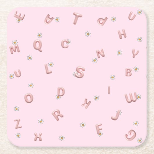 ABC Kindergarten daisy Balloon Studentenschule Rechteckiger Pappuntersetzer (Vorderseite)