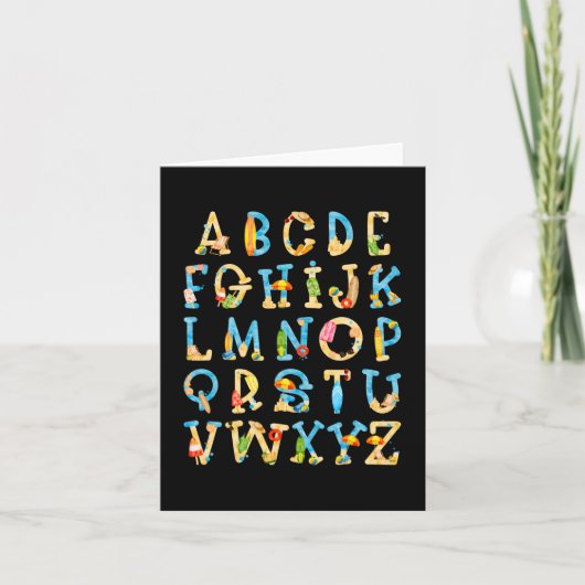 Abc Kindergarten Lehrer Summer Beach End of Schoo Karte (Vorderseite)