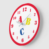 ABC-Kinderzimmer - Acrylwand Große Wanduhr (Winkel)