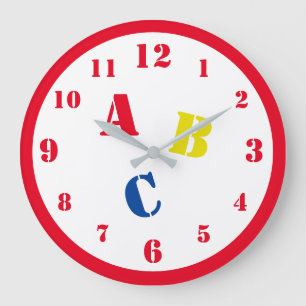 ABC-Kinderzimmer - Acrylwand Große Wanduhr
