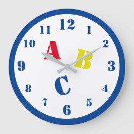 ABC-Kinderzimmer - Acrylwand Große Wanduhr