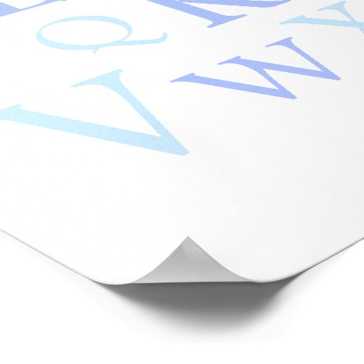 ABC Kinderzimmer Blue Typografy Print Poster (Ecke)