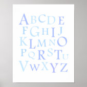 ABC Kinderzimmer Blue Typografy Print Poster (Vorne)