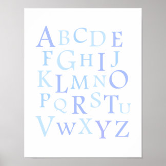 ABC Kinderzimmer Blue Typografy Print Poster