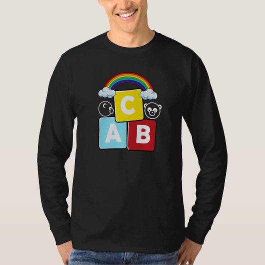 Abc Letters Back To School Student Teacher Pandas T-Shirt (Vorderseite)