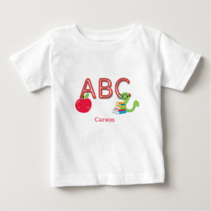 ABC Letters Bookworm Personalisiert Baby T-shirt