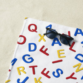 ABC Letters Red Yellow Blue Beach Handtuch