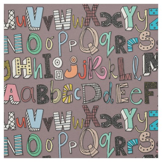 ABC mocha multi Stoff (Muster)