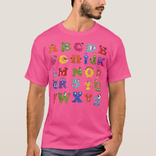 ABC Niedlich Monster Alphabet Halloween Lehrer Cos T-Shirt