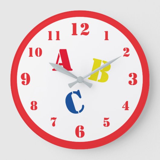 ABC Nursery Acrylic Wall Clock Große Wanduhr (Vorderseite)