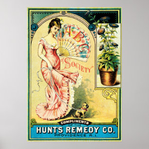 ABC of SOCIETY Hunt's Remedy Viktorianisch Medicin Poster