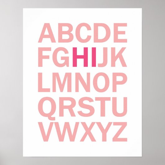 ABC-Plakat mit HI in fett gedruckten Farben Poster (Vorne)