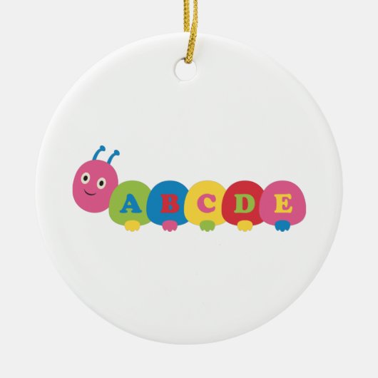 ABC-Raupe Keramik Ornament (Vorne)