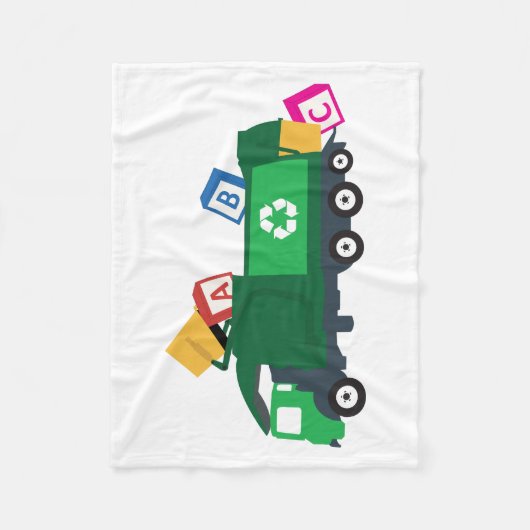 ABC Recycelnd Müllwagen Fleecedecke (Vorderseite)