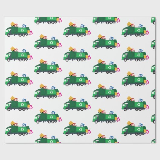 ABC Recycelnd Müllwagen Geschenkpapier (Flach)