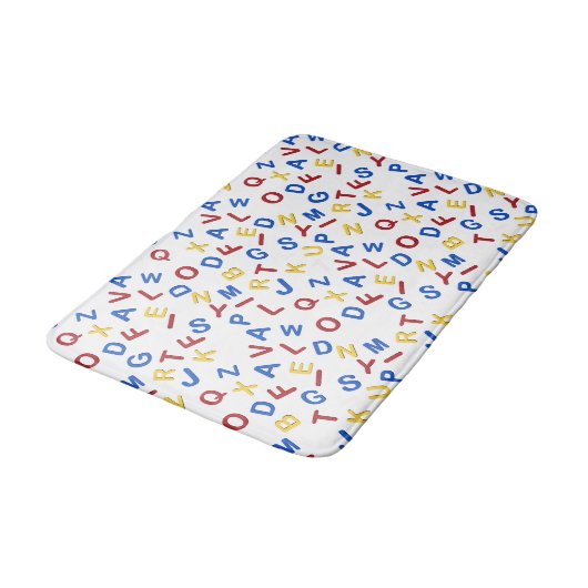 ABC Red Yellow Blue Bath Mat Badematte (Schrägansicht)