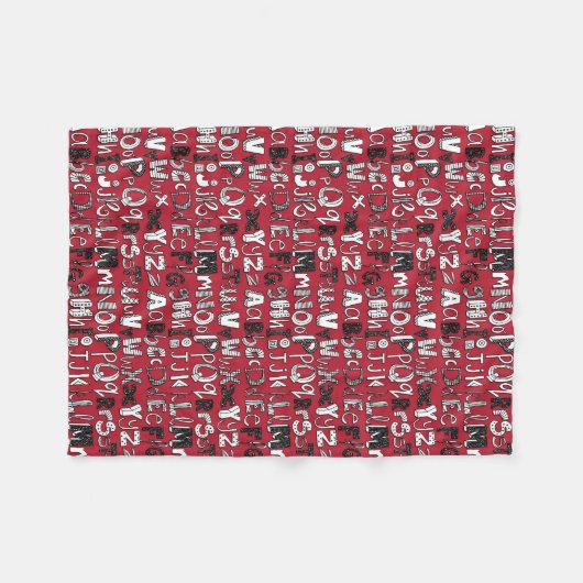 ABC rot Fleecedecke (Vorderseite (Horizontal))