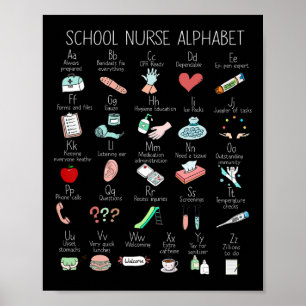 Abc School Nurse Alphabet Nurse Apprecision Nurse Poster