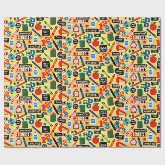 ABC-Schule fantastisch Geschenkpapier (Flach)