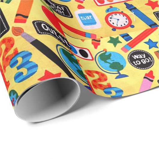 ABC-Schule fantastisch Geschenkpapier (Rolleneckpunkt)