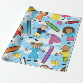 ABC-Schulkinder Geschenkpapier (Ungerollt)